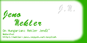 jeno mekler business card